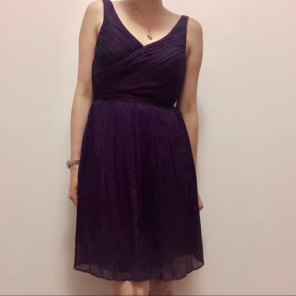 J. Crew cocktail party prom bridesmaid purple dress in size 0 P